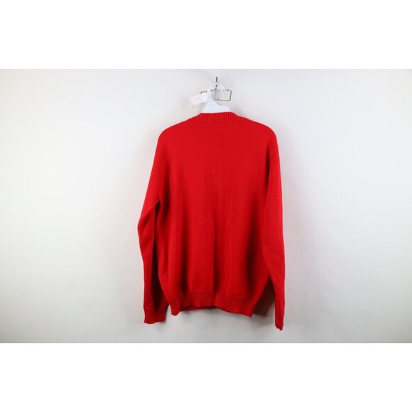 Vtg 70s 80s Womens Large Knit Argyle Ohio State University V-Neck Sweater USA - Picture 11 of 13